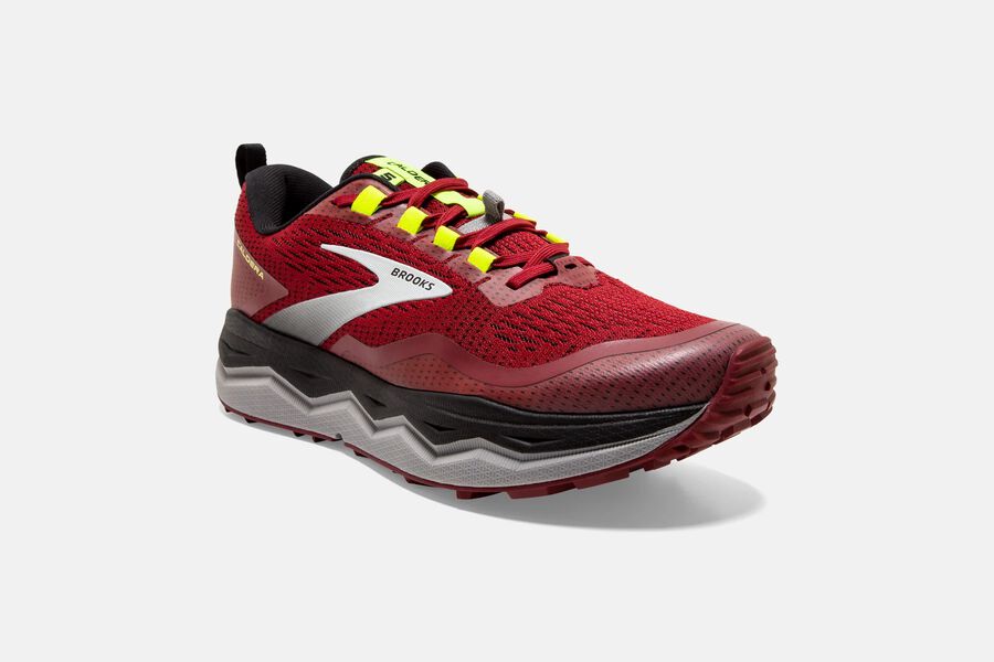 Caldera 5 Trail Brooks Running Shoes NZ Mens - Red/Silver/Black - VGPMRO-602